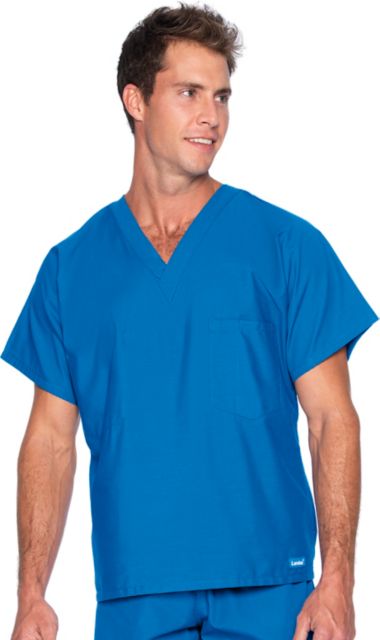 Essentials Unisex 1-Pocket V-Neck Scrub Top Royal Blue Xtra Large