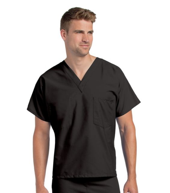 UNISEX SCRUB TOP BLACK LGE