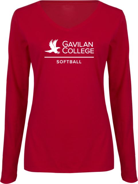 Gavilan Womens Long Sleeve V Neck Tee  Gavilan College Softball - ONLINE ONLY