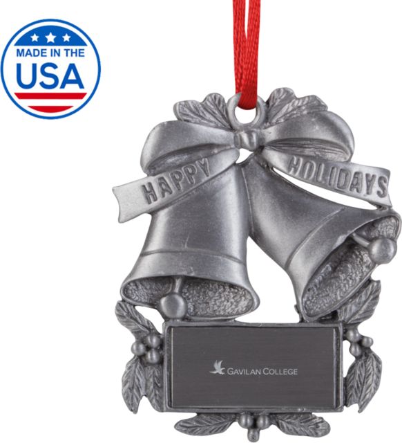 Gavilan Holiday Bells Ornament Gavilan College Flat Engraved - ONLINE ONLY